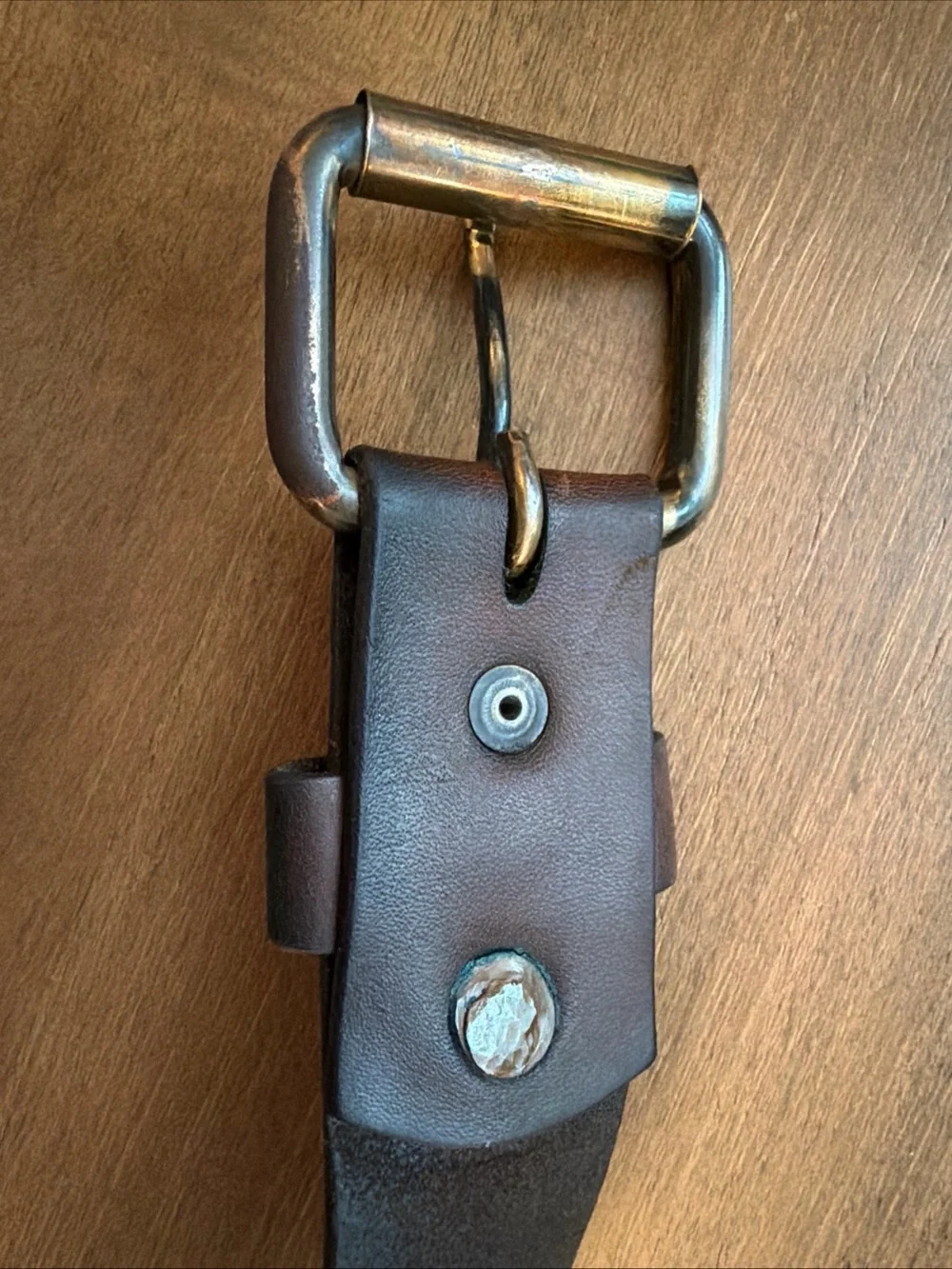 AEO American Eagle Brown Leather Belt Men’s Size 34-36 Brass Tone Buckle